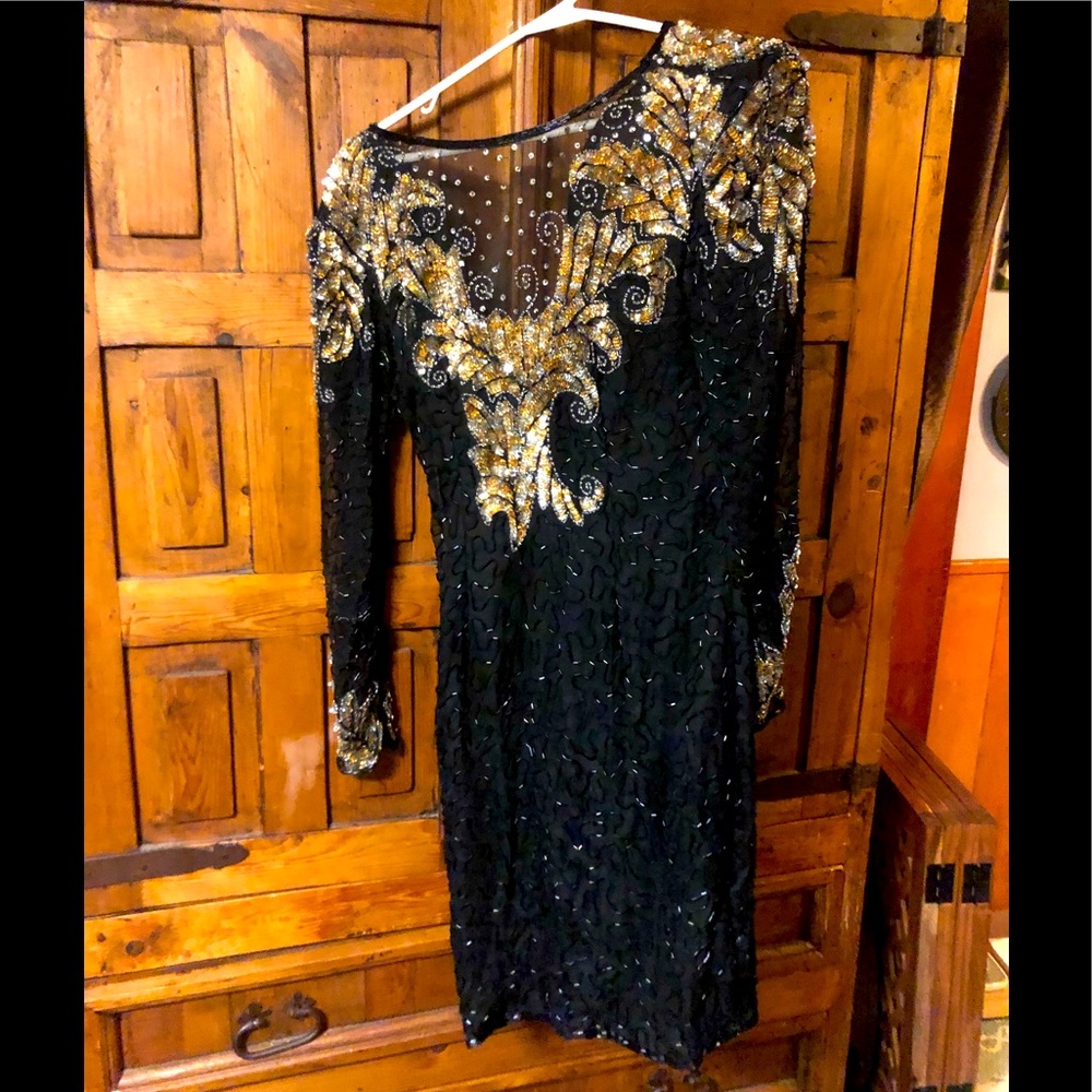 Beautiful beaded evening dress mini